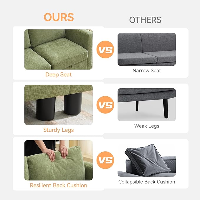 WUTUTUEE 107”Modular Sectional Sofa Convertible U Shaped Sofa Couch Set