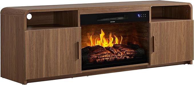 AMERLIFE 70" Fluted Fireplace TV Stand