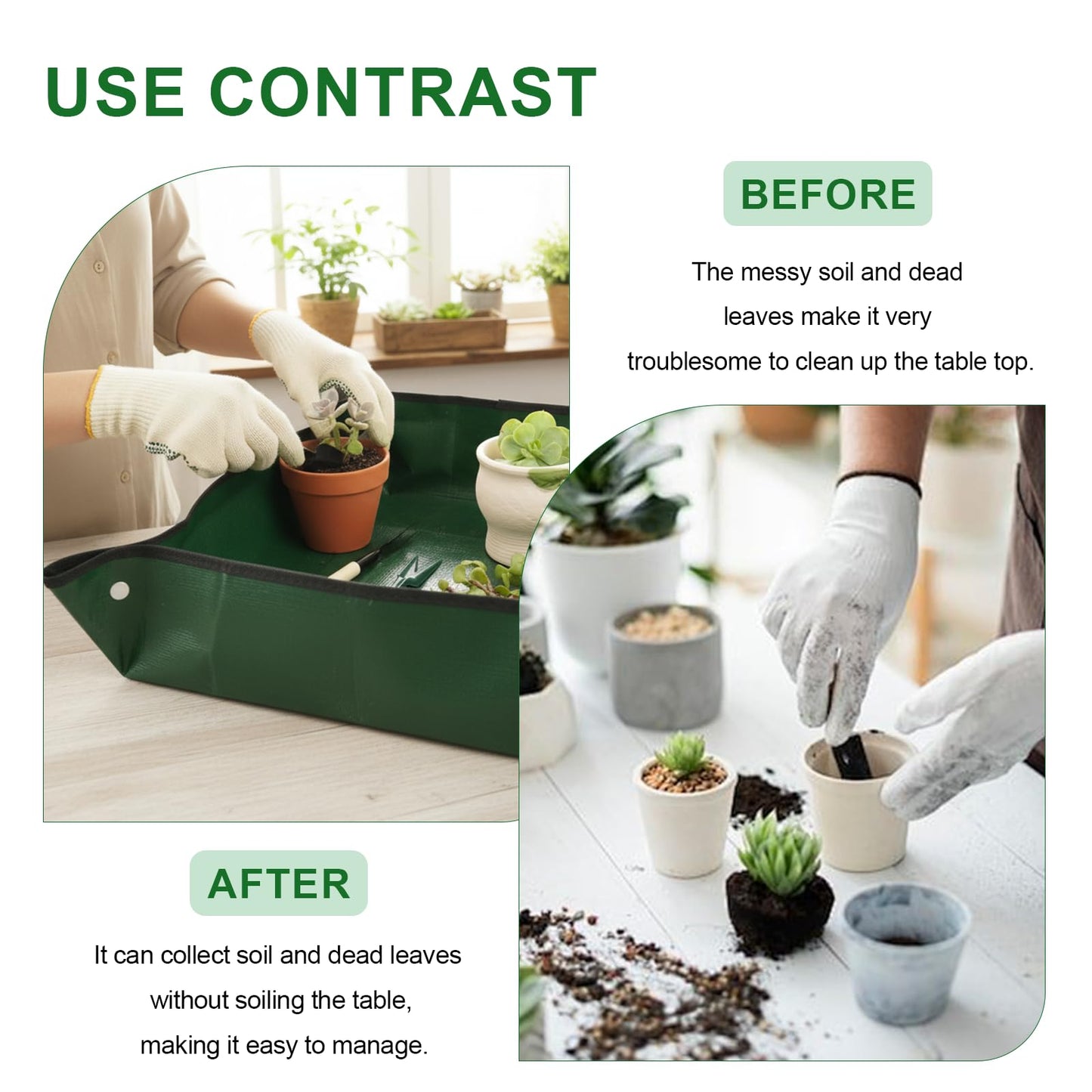 16Pcs Garden Tools, Mini Garden Hand Transplanting Succulent Tools Set, 19.6" Thickened Plant Repotting Mat & Succulent Hand Tools, Plants Transplanting Supplies for Indoor Outdoor Fairy Care, Cactus