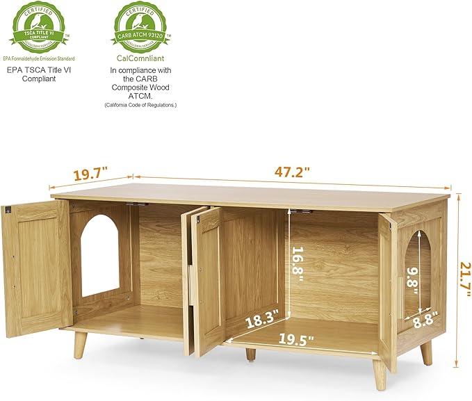 Homhedy Boho Cat Litter Box Enclosure