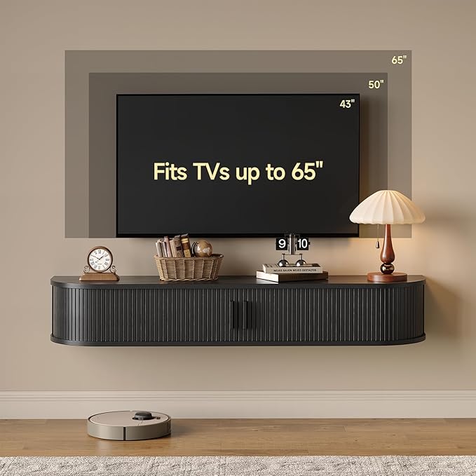 55" Floating TV Stand with Power Outlet