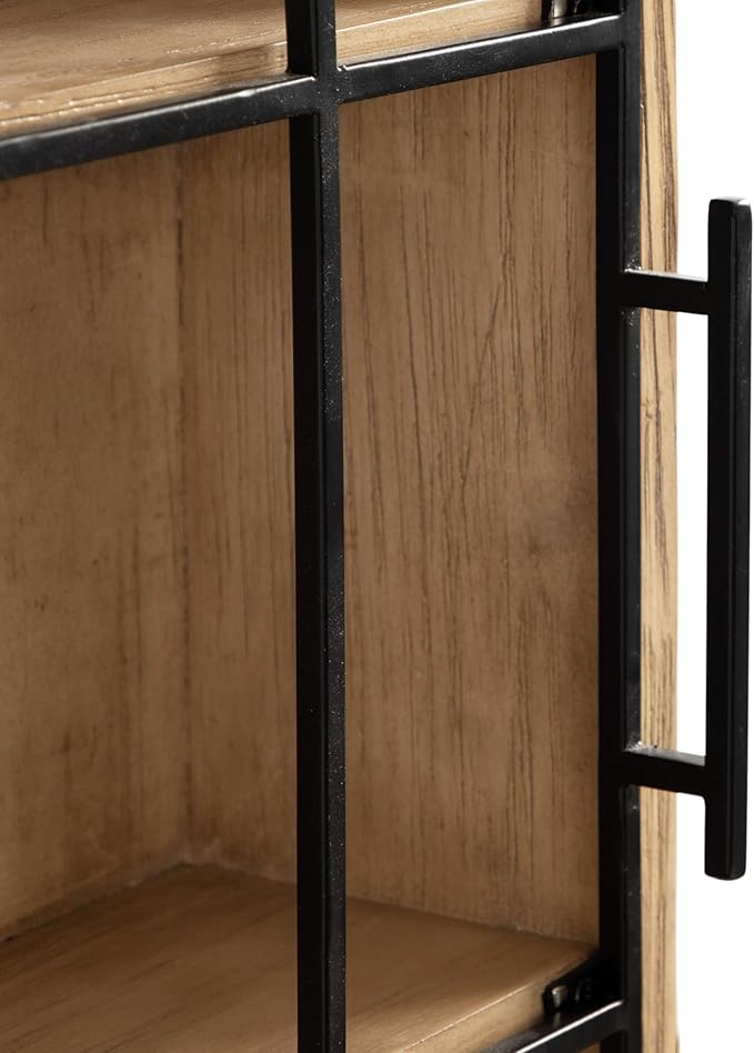 Kate and Laurel Megara Decorative Wooden Hanging Arched Wall Cabinet