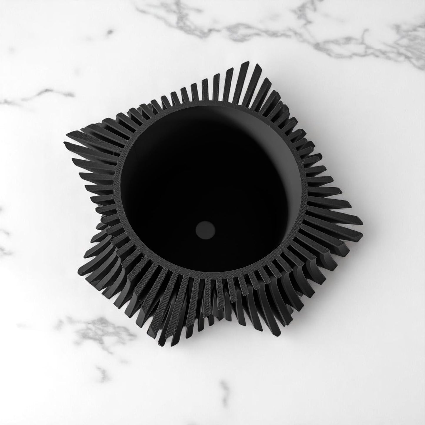 Aeon Twist Modern Planter – Black Sculptural Plant Pot for Indoor Decor Geometric Design with Drainage – Unique Home Accent for Living Room, Office, or Shelf (Black, Compact Structure: 6" x 4" WH)