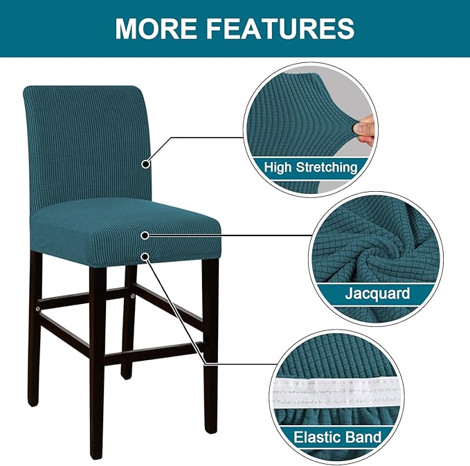 Turquoize Stretch Bar Stool Cover Counter Stool Pub Chair Slipcover