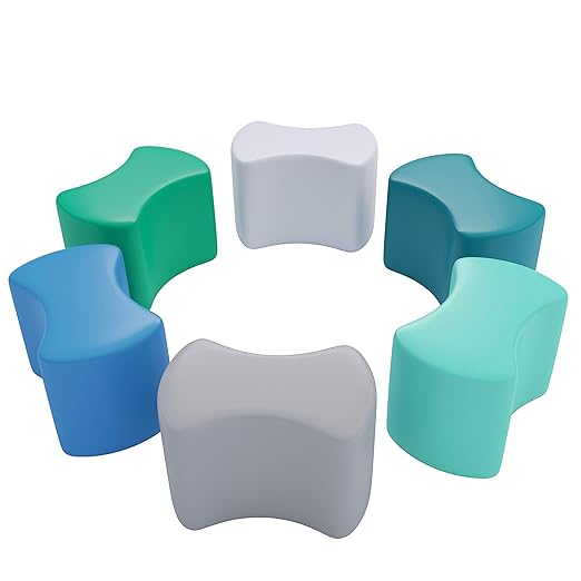 ECR4Kids SoftZone Toddler Modular Stool Seating Set, Classroom Furniture