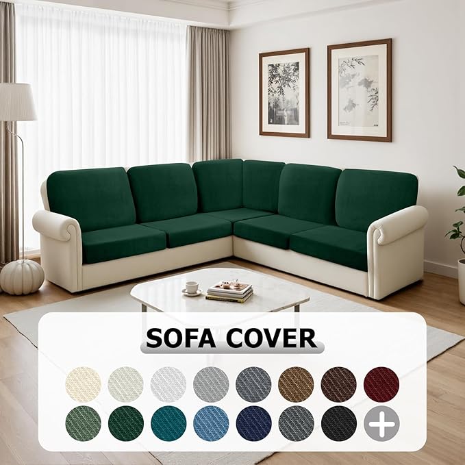 Arfntevss Sectional Couch Covers L Shape Couch Cushion Covers Slipcovers Fitted