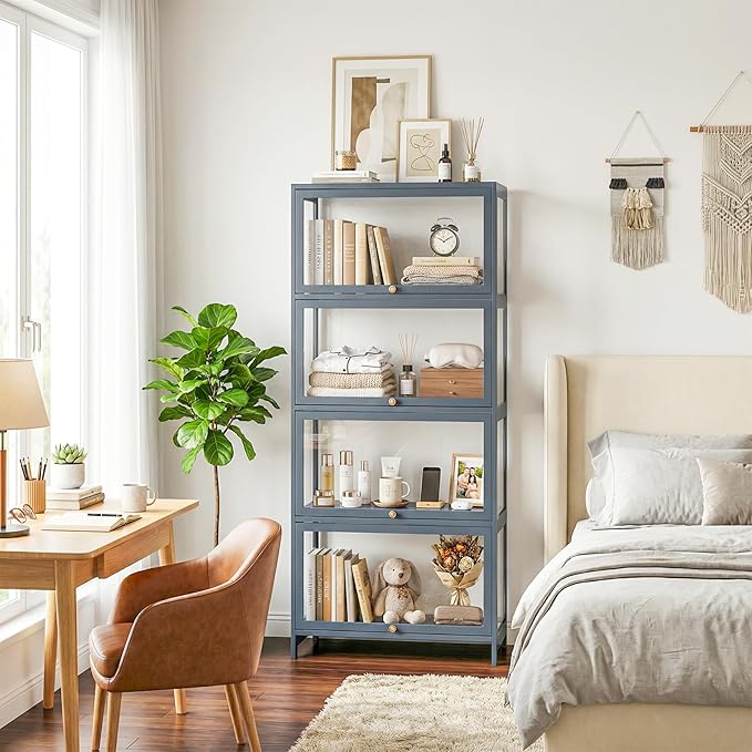 4-Tier Clear Display Cabinet