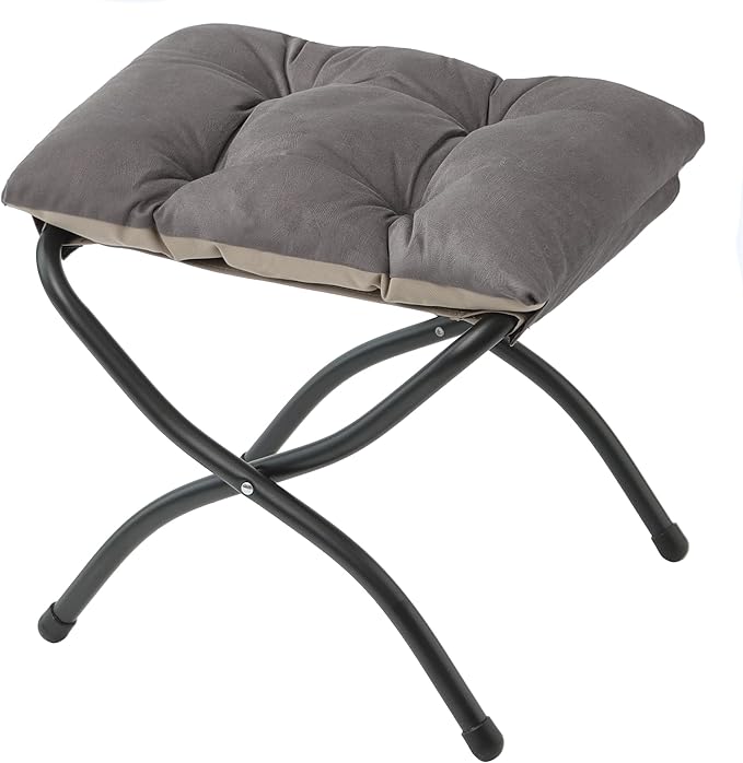 15" Folding Ottoman, Foldable Footrest Stool, Portable Small Foot Stool