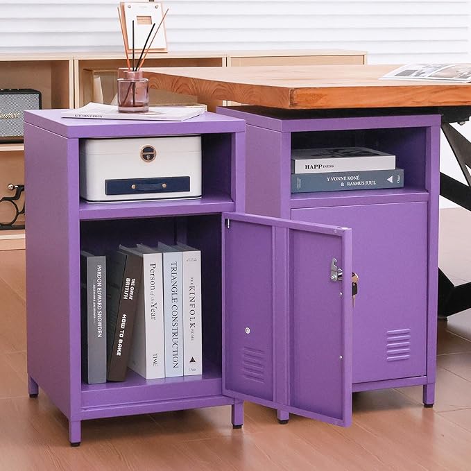 ALBAD Compact Metal Nightstand