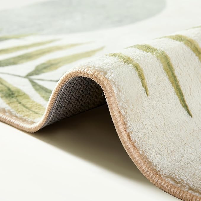 RoomTalks Mid Century Modern Washable Rug Stain Resistant, Boho Cute Aesthetic