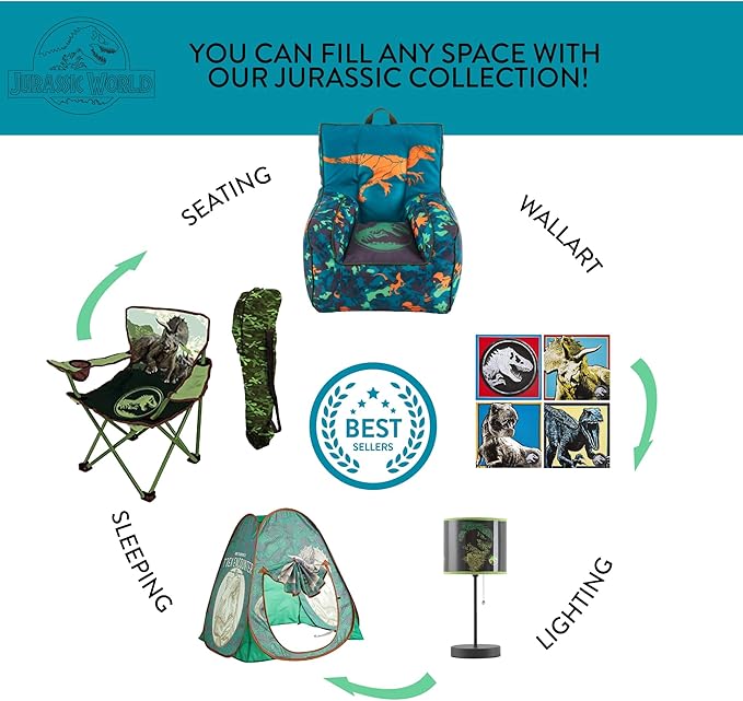 Jurassic World Dinosaur 19” Frame Folding Toddler Saucer™ Chair