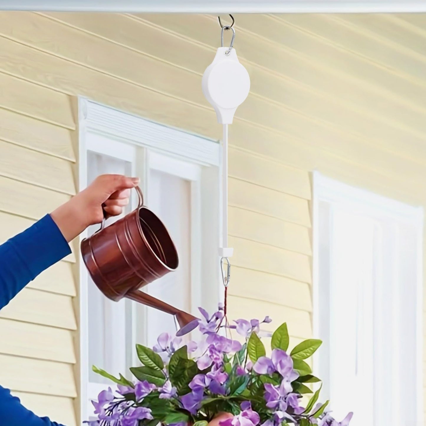Set of 4 Adjustable Hanging Hooks for Plant Display Perfect for Gardens, Porches, and Home Interiors