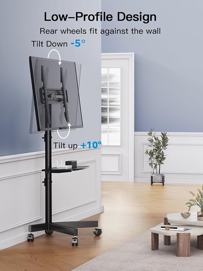 PERLESMITH Rolling TV Stand on Wheels