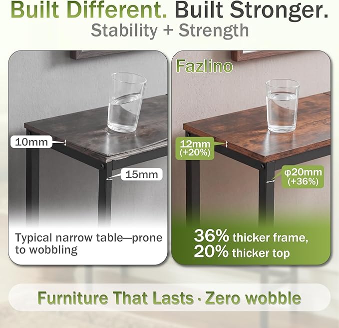 Sturdy Console Table with 98 lb Capacity, Stable Wobble-Free Design