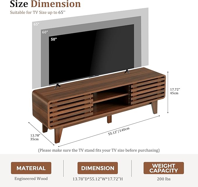 Luoxiao 55" Mid Century Modern TV Stand