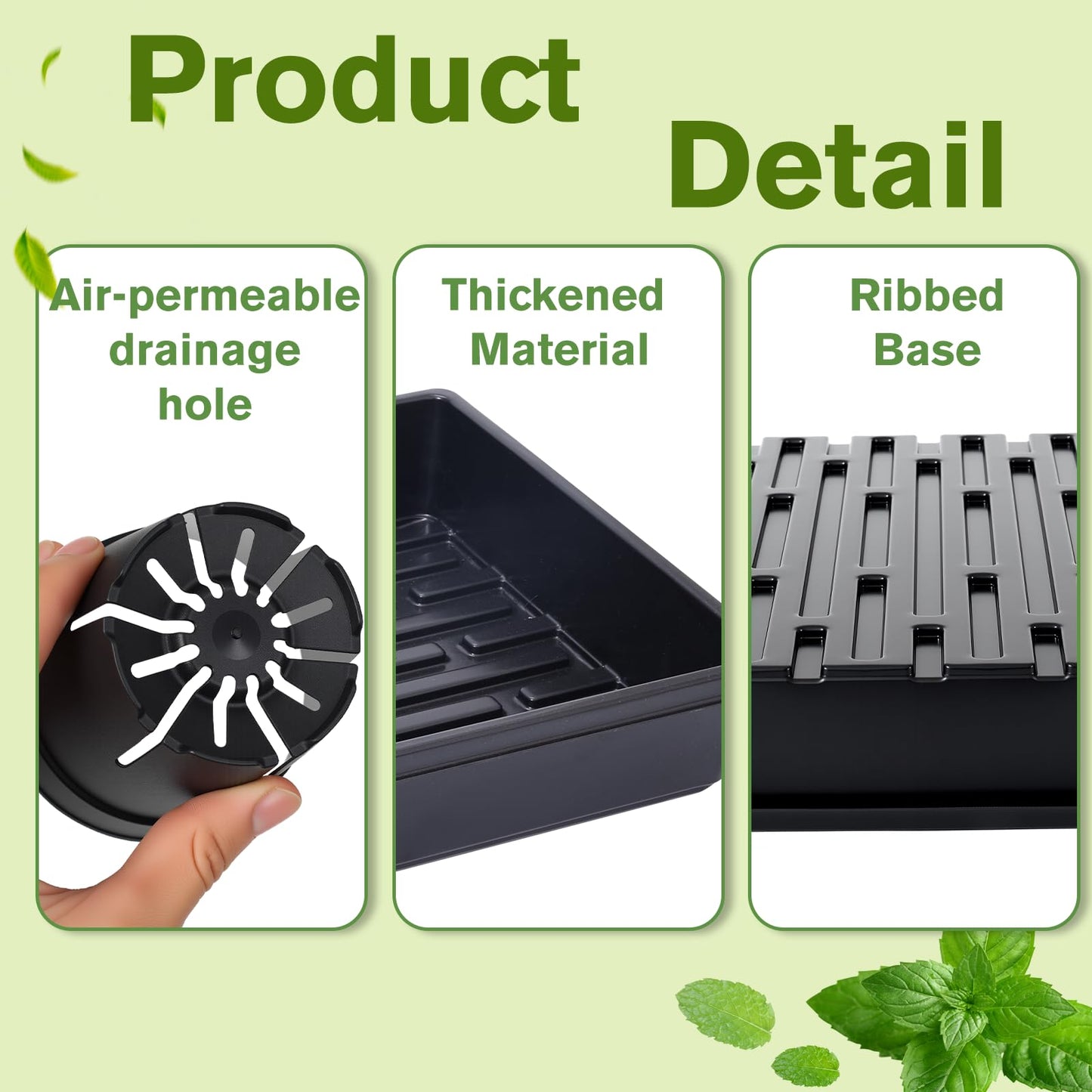 Dualshine Seed Starter Tray Kit - 60-Pack 3.4 Inch Round Nursery Pots with Drainage Holes, 5 Seedling Trays, 100 Plant Labels & 2 Transplanting Tools for Vegetables, Flowers, Herbs Seed Starting