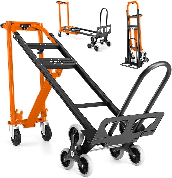 4-in-1 Hand Truck Dolly Heavy Duty Industrial Convertible, 1000 LBS Stair