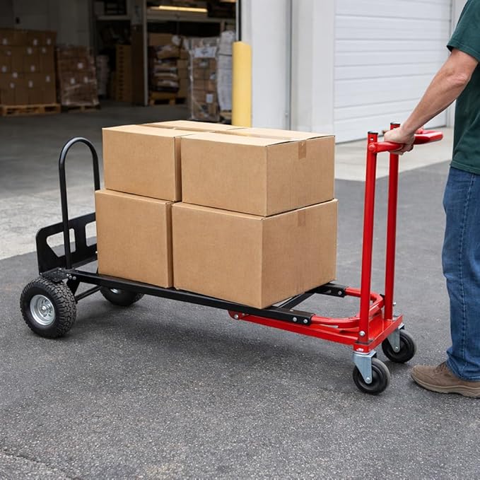 Red Convertible Hand Truck Dolly Cart