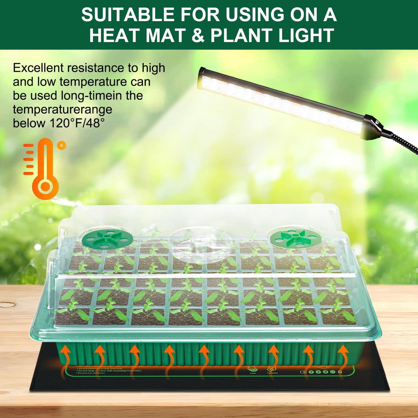 5 Pack Seed Starter Tray Seed Starter Kit (200 Cells Total Tray) with Adjustable Humidity Dome, Plant Germination Trays, Seed Starting Trays Mini Greenhouse Germination Kit for Seeds Growing Starting