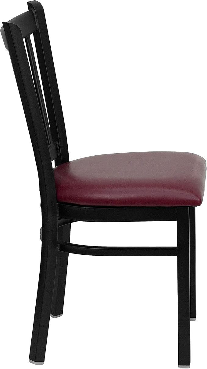 Flash Furniture 4 Pack HERCULES Series Black Vertical Back Metal Restaurant