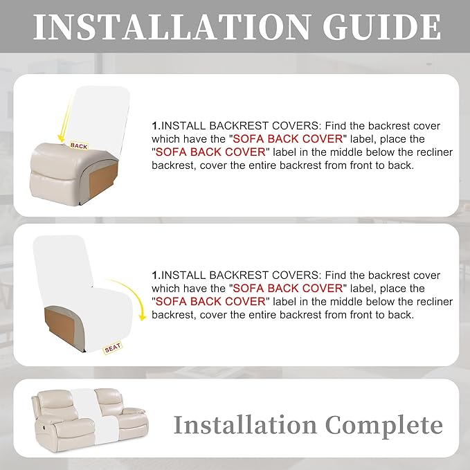 100% Waterproof Sectional Recliner Couch Covers