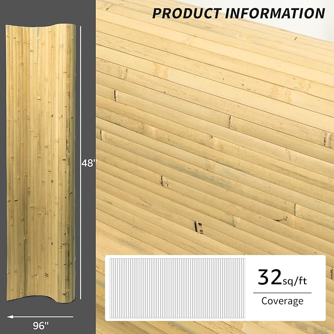 Art3d Natural Bamboo Wall Panel