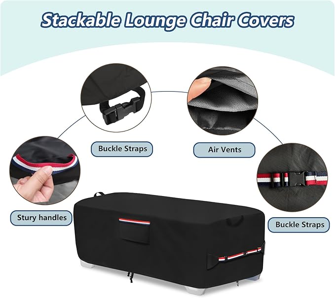 600D Heavy Duty Outdoor Waterproof Lounge Chair Cover