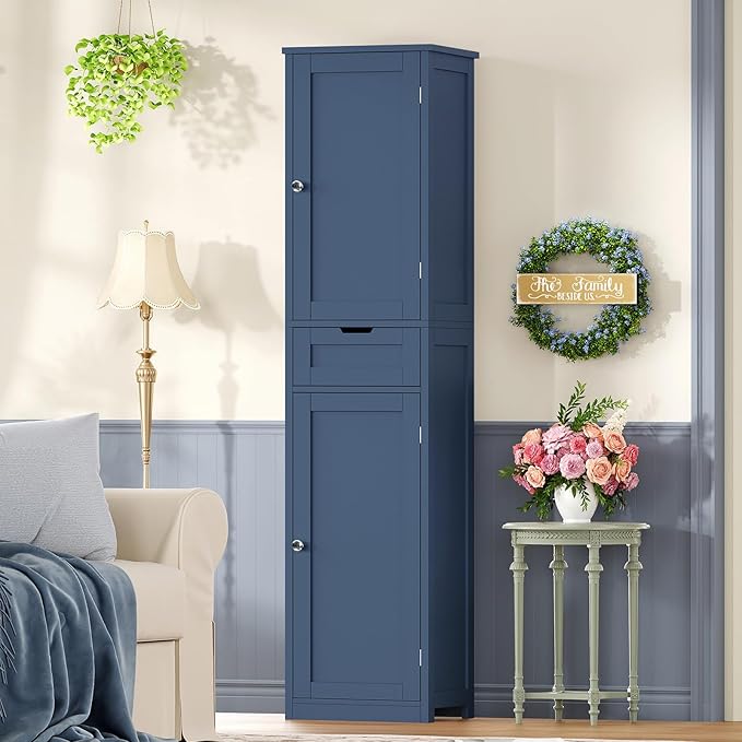 Iwell 67" Tall Bathroom Cabinet, Storage Cabinet