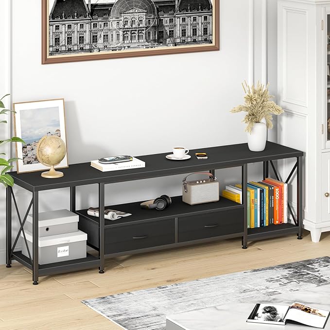 GYIIYUO TV Stand with Fabric Drawers