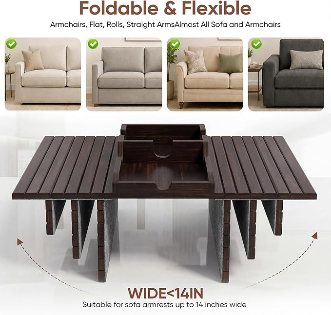 Bamboo Couch Arm Tray Table