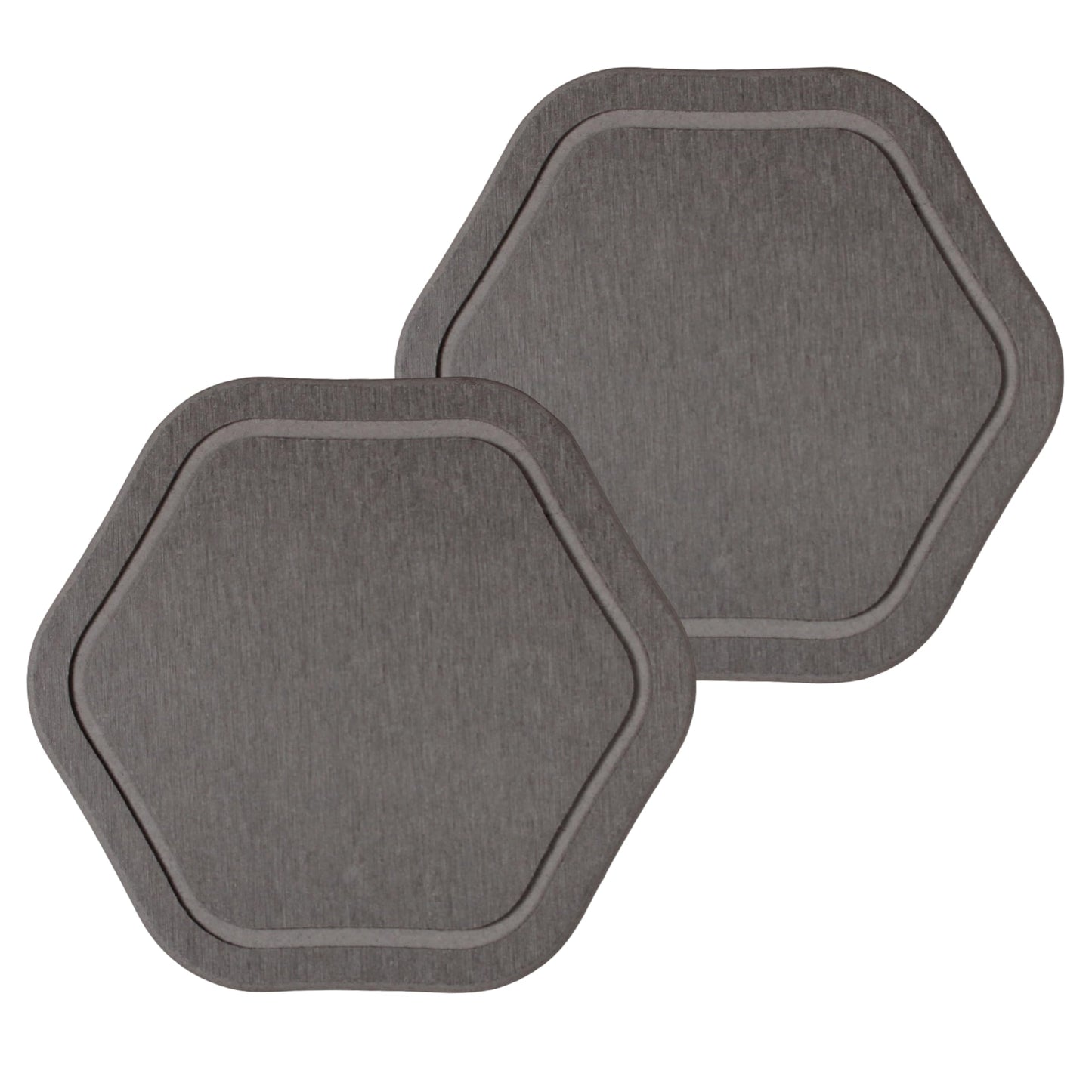 Xiaan Jiaju Plant Trays for Pots, 2 Pack 8" Hexagon Water Absorbent Stone Tray, Diatomaceous Earth Flower Pot Saucers, Drip Trays for Indoors, Keeps Counter and Floors Dry & Clean, Dark Gray