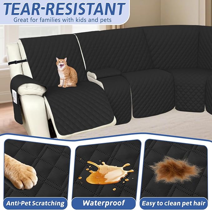 Arfntevss Recliner Sectional Couch Covers 1OO% Waterproof L Shape Sofa Cover