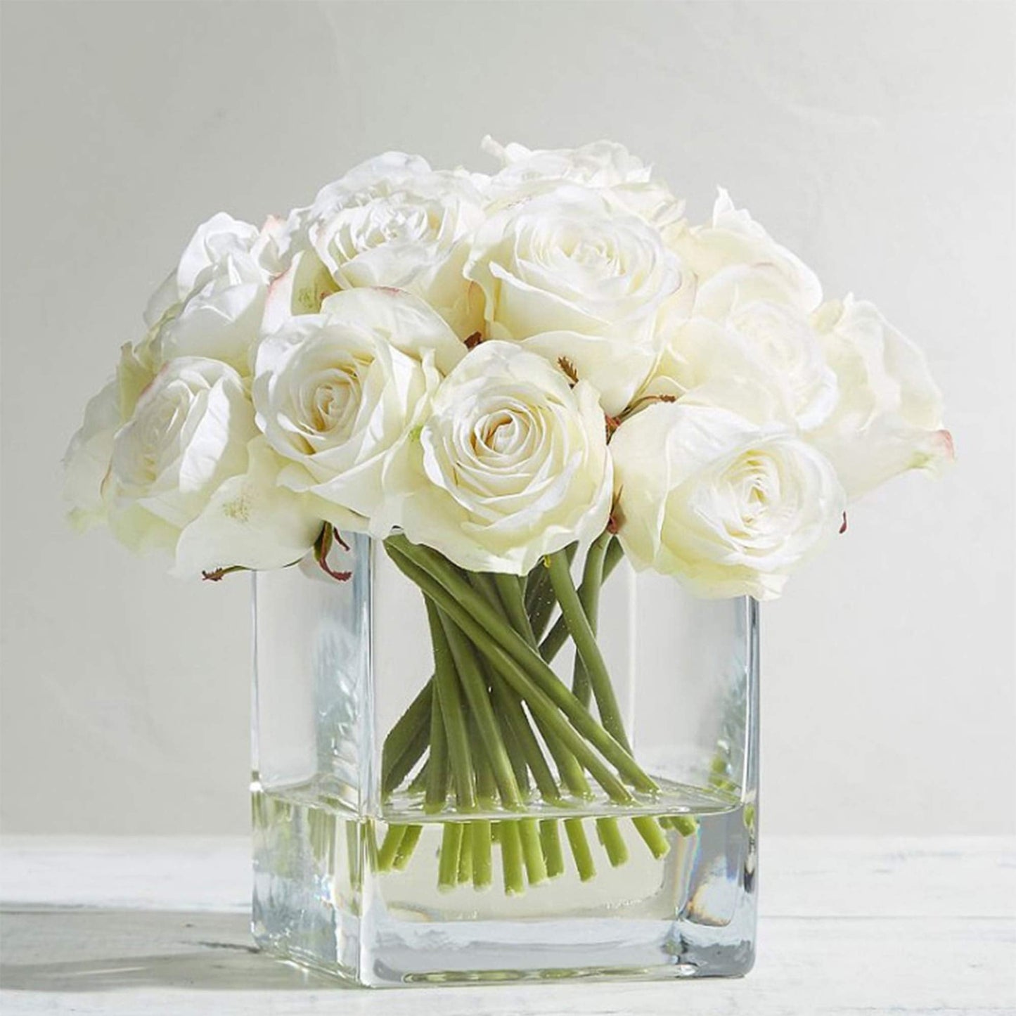 WGV Rectangle Block Vase, Length 6", Width 4", Height 6", Clear Floral Bouquet Glass Container, Fish Tank, Planter Terrarium for Wedding Party Event, Home Office Decor, 1 Piece