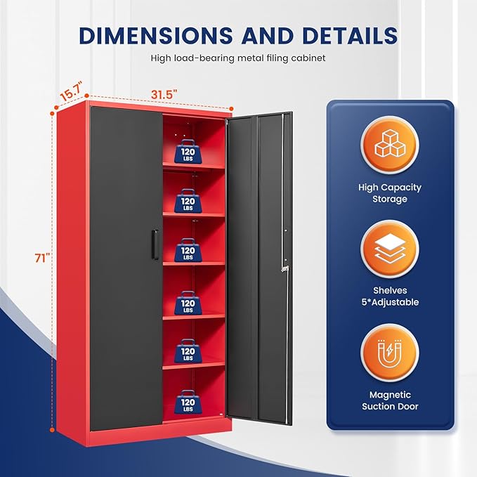 Yizosh Metal Garage Storage Cabinet