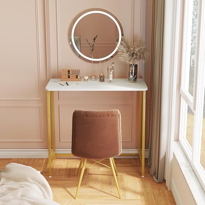 WOHOMO Folding Desk, Small Writing Desk 39.4", Space-Saving Foldable Laptop