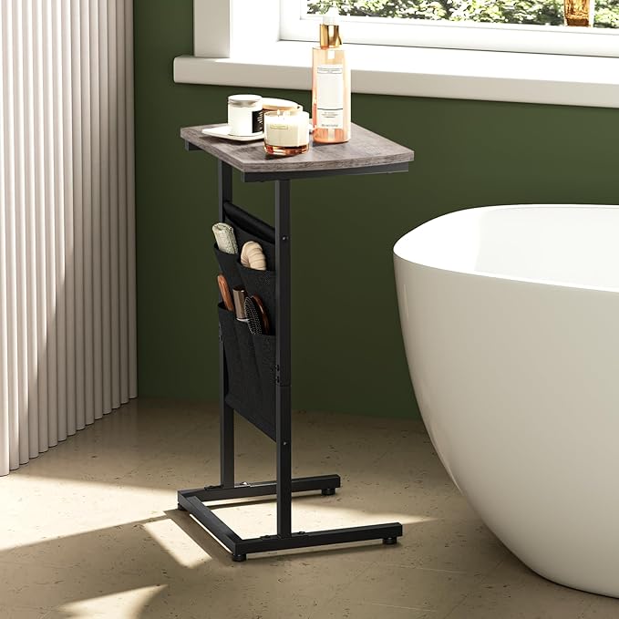 HOOBRO C Shaped End Table, 28.3" Side Table