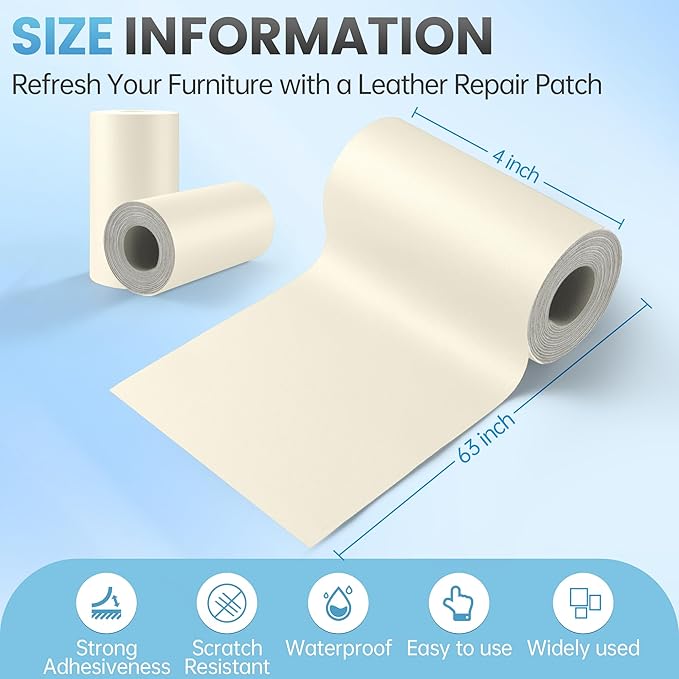 Leather Repair Patch Tape Kit, Vinyl Leather Repair Kit