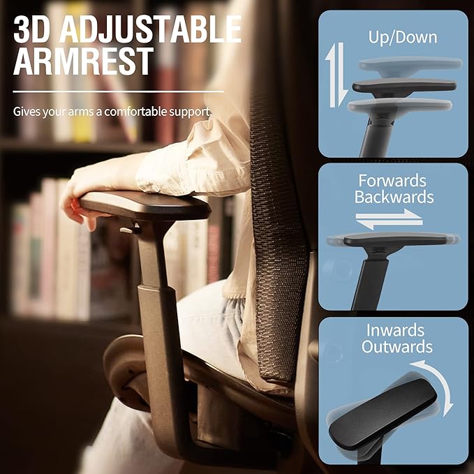 ELABEST Ergonomic Mesh Office Chair, Comfy Computer Desk Chair