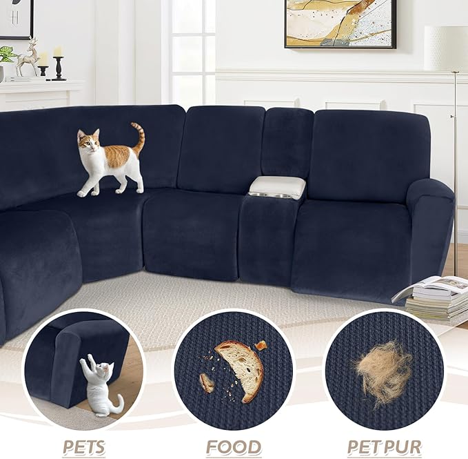 Arfntevss Sectional Recliner Couch Covers Velvet Washable Corner Sectional Sofa