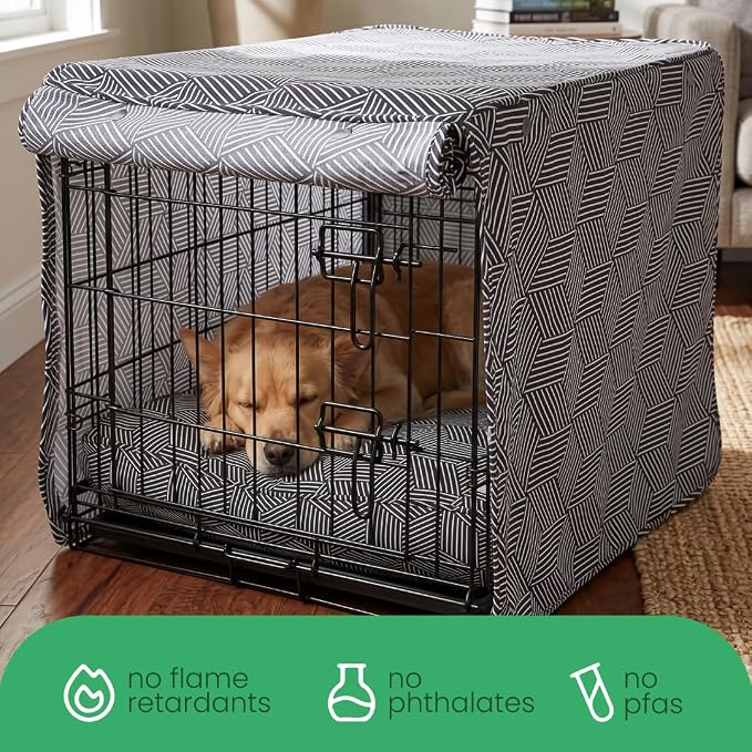 Molly Mutt Rough Gem Dog Crate Cover, 100% Cotton Canvas Cover with 2 Roll-Up Panels, Ideal for Dog or Cat Crate, Durable, Washable, and Free of Harmful Chemicals, 24" x 18" x 21"