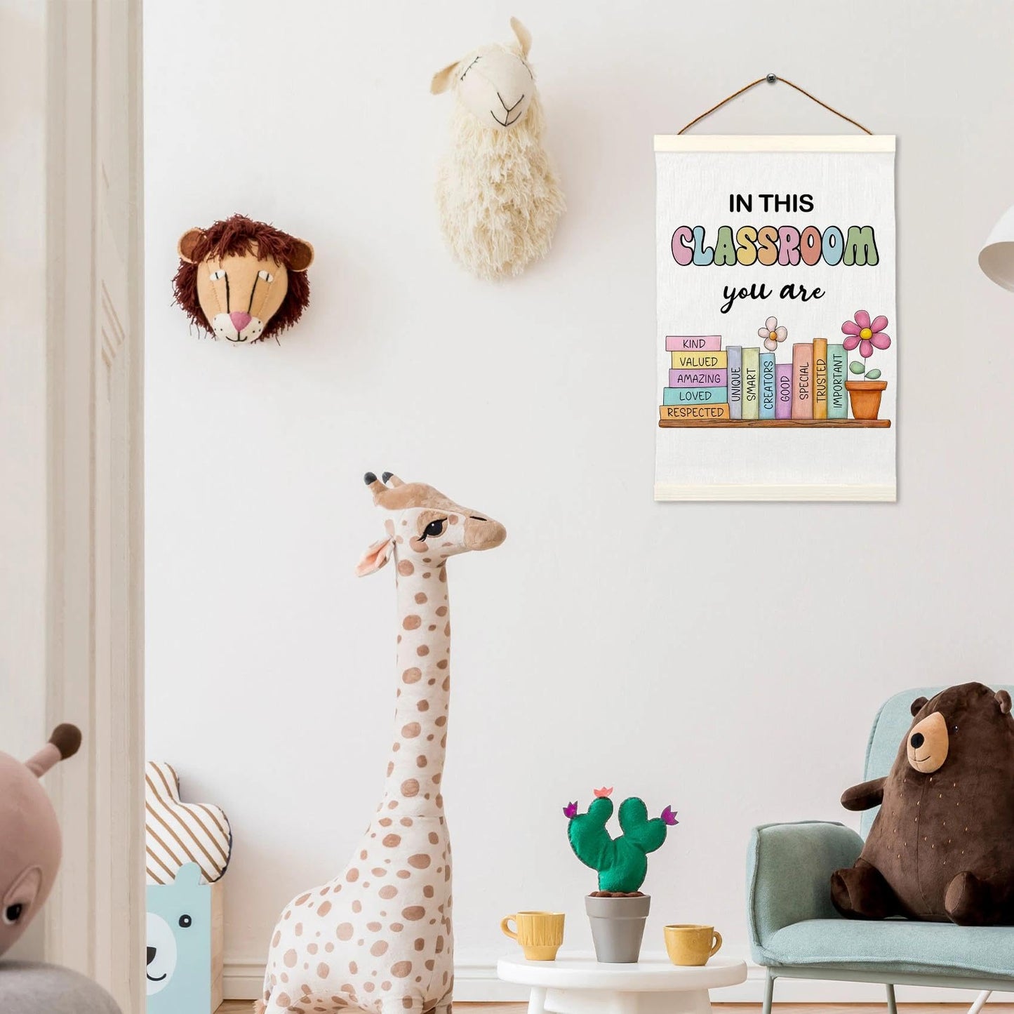 LKETW Inspirational Classroom Poster Hanger Frame 12x16 Inch, Positive Affirmations Motivational Wall Art Posters for Classroom, Inspirational Hanging Banner Decor for Home Kids Room Bedroom
