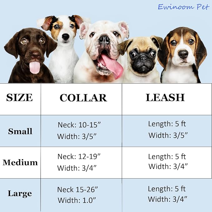 Soft Dog Collar and Leash Set Adjustable Woven Tweed Dog Collars with Metal Buckle and Lead for Small Medium Large Dogs,Blue