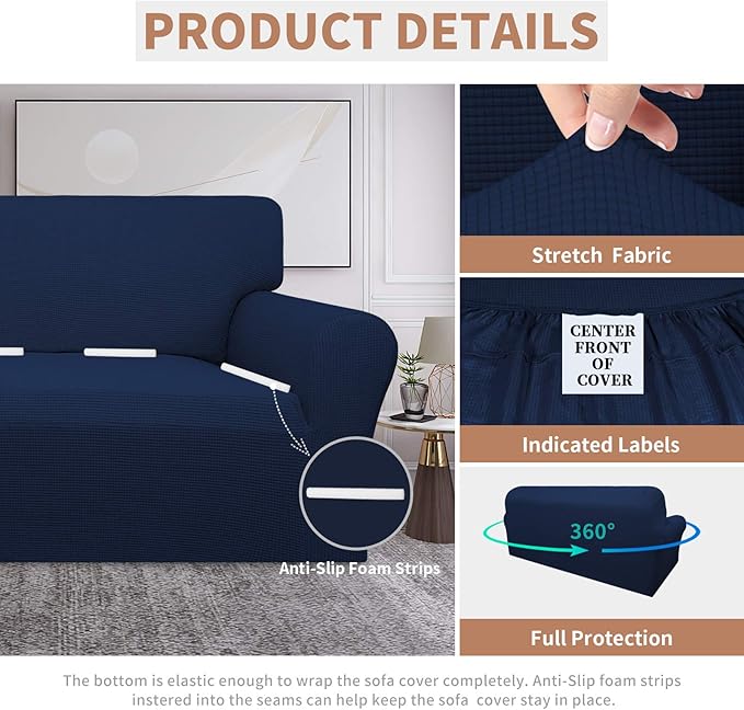 Easy-Going 100% Waterproof Couch Cover, Dual Waterproof Sofa Cover, Stretch
