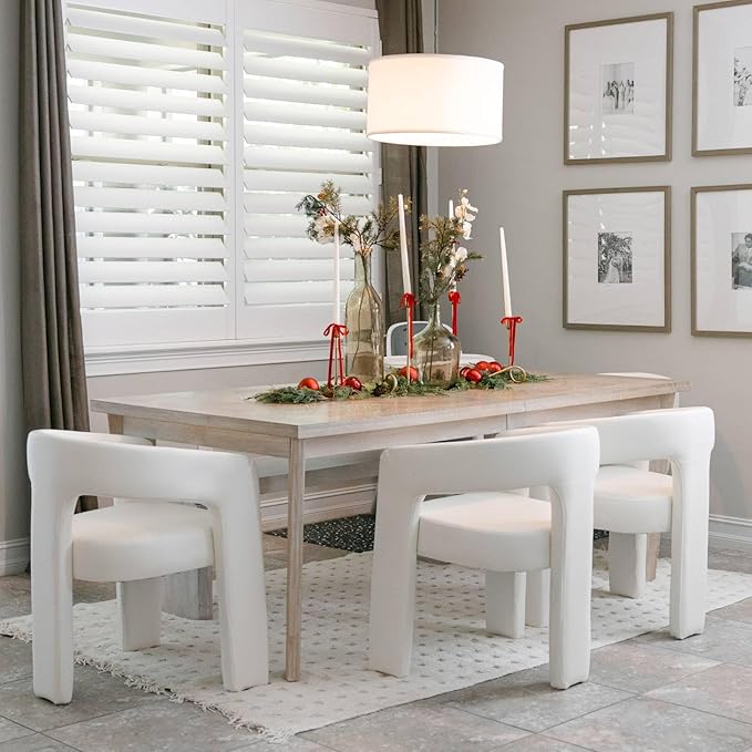VESCASA Faux Leather Barrel Dining Chair