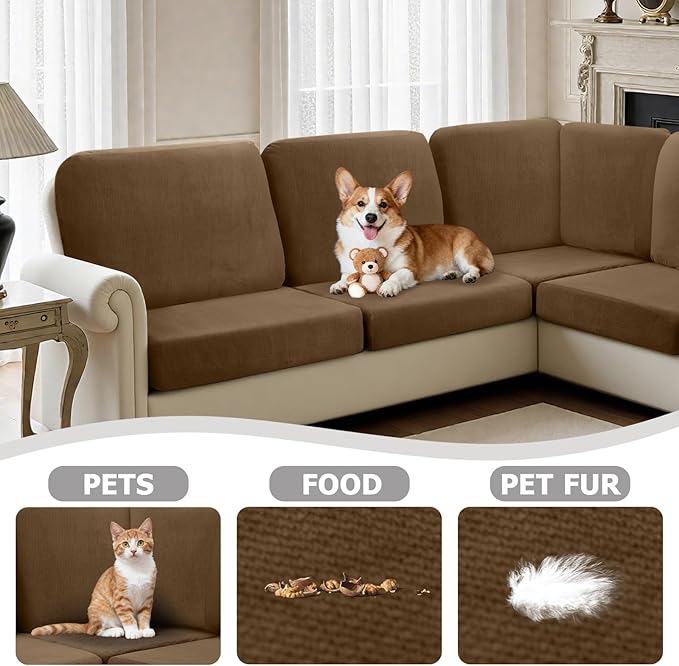 Arfntevss Sectional Couch Covers L Shape Couch Cushion Covers Slipcovers Fitted