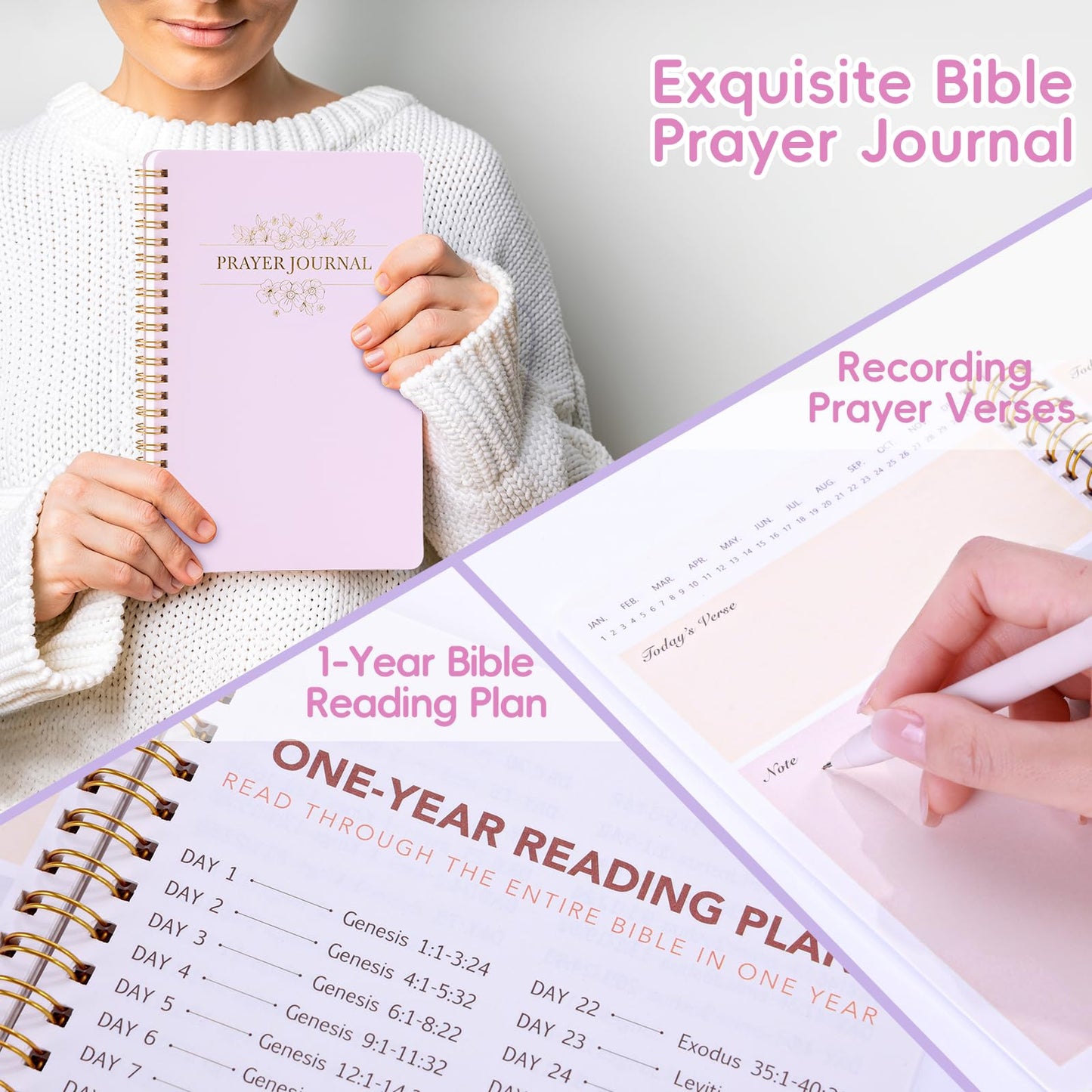 XKDOUS Bible Study Supplies Journaling Kit for Women, Bible Study Kit, 12 Pastel Highlighters and 12 Pens No Bleed, 75 Laminated Tabs, Prayer Journal Pencil Case and More, Pink