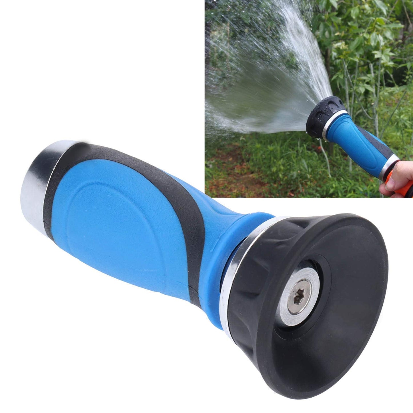 Yuecoom Twist Hose Nozzle Sprayer, 4.8 x 2.6in High Pressure Water Pipe Nozzle, Fire Fighting Style Hose Water Sprayer, Heavy Duty with Adjustable Spray Pattern, for Garden Lawn Watering Tools