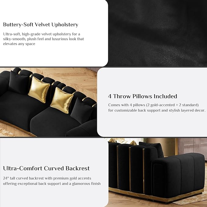 Oversized Velvet Chesterfield Couch