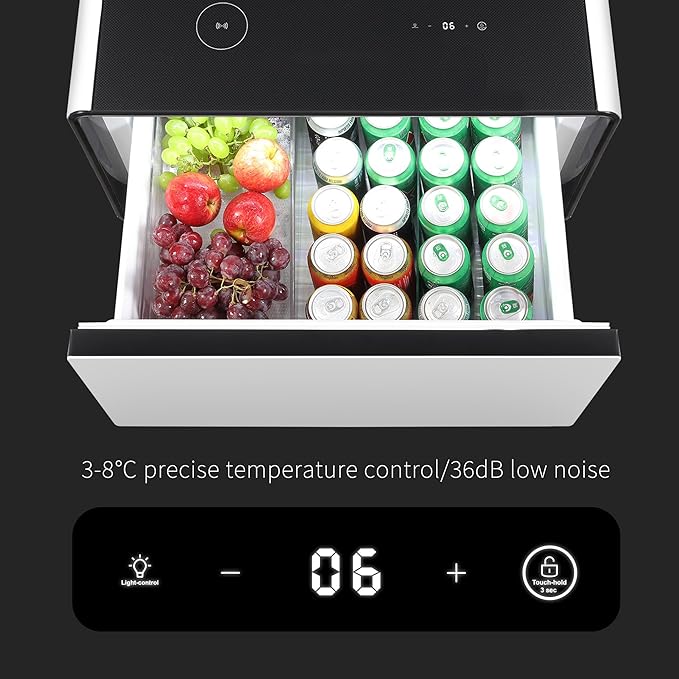 Smart Coffee Table with Fridge, Smart Center Table with Wireless Charging