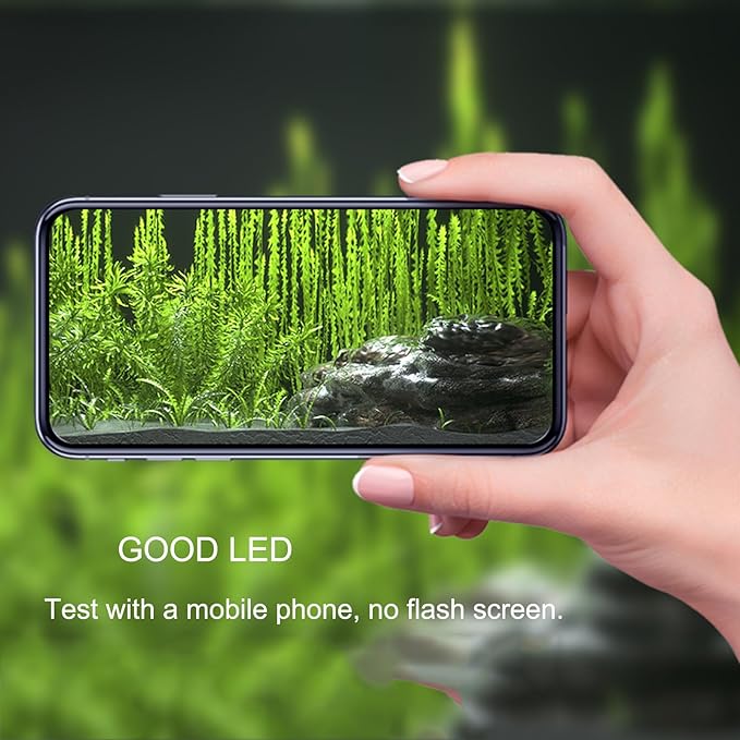 Carefree Fish Aquarium 24/7 Mode Timer Full Spectrum CRI 82 Clip LED Light IR Remote Control for 5~25Gal Fish Tank 12V1A 10 Brightness Levels 16W with ULCertified Power Supply